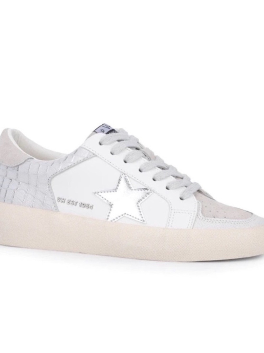 Vintage Havana White and Light Gray Star-Accent Sneakers